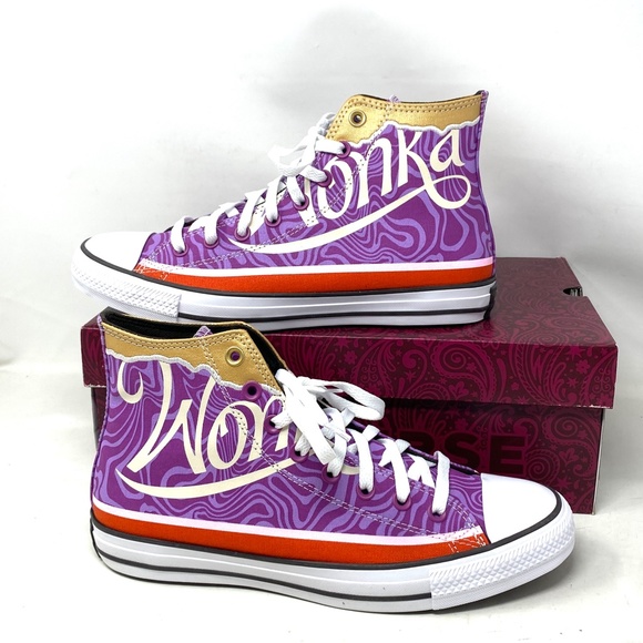 Converse Wonka Ctas High Top Shoes Men's Size Skate Pixel Purple Canvas A08154C - Picture 6 of 10